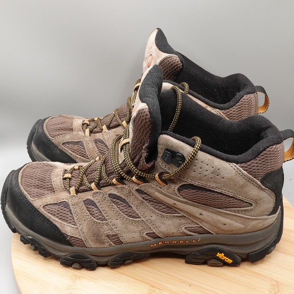Merrell Boots Mens 11.5 Brown Moab 3 Mid Hiking Lace Up Ankle Outdoors J035869